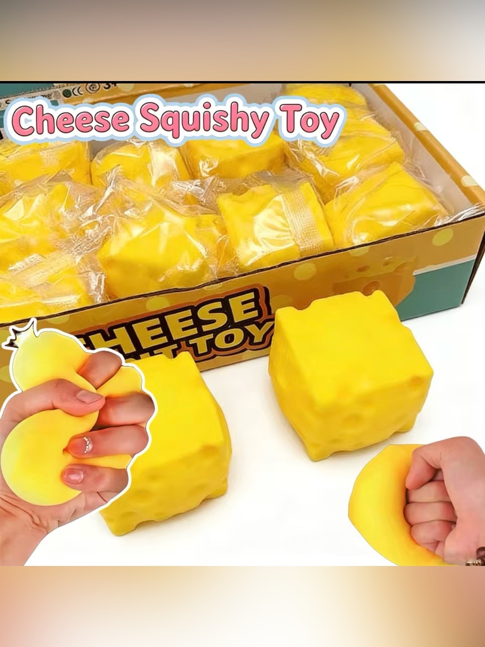Cheese Squishy Toy - Stress Relief Sensory Toy